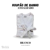 Roupão de Banho Briza Atoalhado Feminino Adulto 100% Algodão Manga Curta (4009) - Tam Único Branco Roupão de Banho Briza Atoalhado Feminino Adulto 100% Algodão Manga Curta (4009) - Tam Único Branco