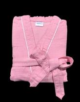 Roupão de Banho Briza Piquê Adulto c/ Viés 100% Algodão Manga Curta (5009) Rosa Tam G Roupão de Banho Briza Piquê Adulto c/ Viés 100% Algodão Manga Curta (5009) Rosa Tam G
