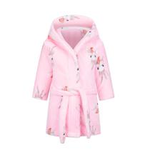 Roupão de banho com capuz e lã de coral macio para meninos e meninas Roupão de banho com capuz e lã de coral macio para meninos e meninas