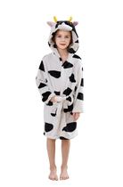 Roupão de banho CuteOn Cow Flannel para crianças tamanho 7-8T