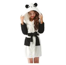 Roupão de banho CuteOn Soft Fleece com capuz e pelúcia Panda W Roupão de banho CuteOn Soft Fleece com capuz e pelúcia Panda W