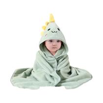 Roupão de Banho de Veludo Coral para Bebê - Macio, Absorvente e Quente com Capuz