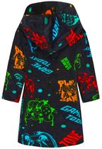 Roupão de banho ECGK Boys com capuz de lã para crianças negras de 6 a 8 anos