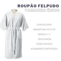 Roupão de banho felpudo 100% algodao hipoalergenico branco - RA - Casa Com Amor