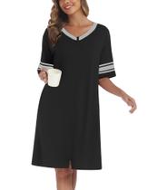 Roupão de banho feminino Ekouaer, aconchegante, curto, com zíper, preto de verão, S Roupão de banho feminino Ekouaer, aconchegante, curto, com zíper, preto de verão, S