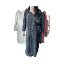 Roupão De Banho Feminino plus Size Em Fleece Coral Grosso E Quente, Pijama De Inverno Para