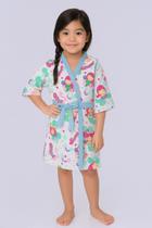 Roupão de banho infantil atoalhado lepper menina estampado sonho encantado