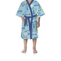 Roupão de Banho Infantil Batwheels Aveludado Azul Algodão Menino Lepper Roupão de Banho Infantil Batwheels Aveludado Azul Algodão Menino Lepper