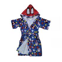 Roupão de Banho Infantil Personagens Homem Aranha com Capuz Tam P.