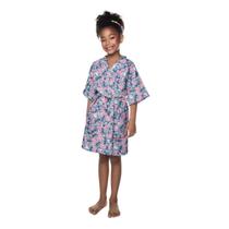 Roupão de Banho Infantil Stitch Aveludado Lilás Algodão Lepper