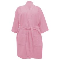 Roupão De Banho Inverno Microfibra Toque Aveludado Quentinho Feminino Tam M Rosa