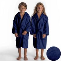 Roupão De Banho Juvenil Flannel Aveludado Com Bolsos Inverno Para Meninas e Meninos Macio Quentinho