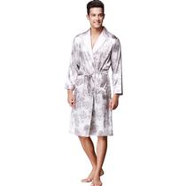Roupão de banho ZUEVI masculino de manga comprida, quimono de cetim, robe, dragão Roupão de banho ZUEVI masculino de manga comprida, quimono de cetim, robe, dragão