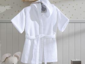 Roupão de Bebê Döhler Felpa Velour com Capuz - Branco - Branco Roupão de Bebê Döhler Felpa Velour com Capuz - Branco - Branco