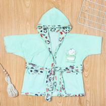 Roupão de Bebê Maffessoni com Capuz Estampado Verdinho Roupão de Bebê Maffessoni com Capuz Estampado Verdinho