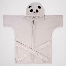 Roupão de bebê plush c/ capuz bichinhos petit i bublim