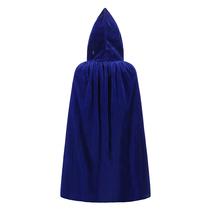 Roupão de Halloween para crianças, com capuz, veludo, azul 3-16Y