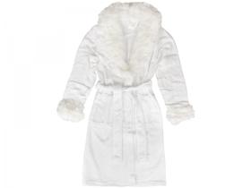 Roupão de Inverno Atlântica Sofisticata Premium - Feminino de Microfibra Branco