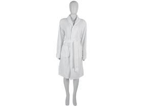 Roupão de Inverno de Microfibra Atlântica Sofisticata Premium Gola Estampada Branco Roupão de Inverno de Microfibra Atlântica Sofisticata Premium Gola Estampada Branco