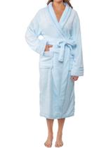 Roupão de lã PAVILIA Soft Plush para mulheres azul claro L/XL Roupão de lã PAVILIA Soft Plush para mulheres azul claro L/XL