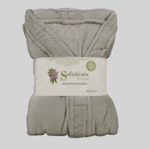 Roupão de Microfibra Sofisticata Premium Atlântica Névoa Tam G.