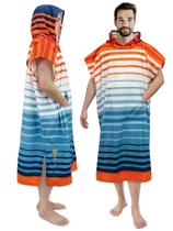 Roupão de troca de poncho de surf SUN CUBE com capuz para homens laranja