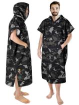 Roupão de troca de poncho de surf SUN CUBE com capuz preto