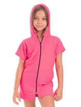 Roupão de Ziper Rosa infantil Solenza Moda Praia