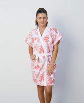 Roupao Felpudo Adulto Curto Estampado Corais G Roupao Felpudo Adulto Curto Estampado Corais G