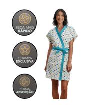 Roupão Felpudo Adulto Curto Estampado Dots Roupão Felpudo Adulto Curto Estampado Dots