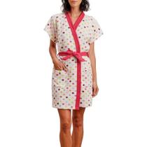 Roupão Felpudo Adulto Curto Estampado Dots M Rosa Lepper Roupão Felpudo Adulto Curto Estampado Dots M Rosa Lepper