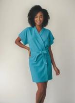 Roupao Felpudo Adulto Curto Havai Tamanho M Azul Lepper Roupao Felpudo Adulto Curto Havai Tamanho M Azul Lepper