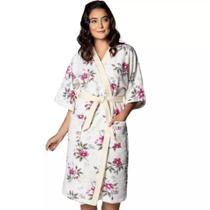 Roupão Felpudo Adulto Quimono Estampado Treliça GG Lepper Roupão Felpudo Adulto Quimono Estampado Treliça GG Lepper