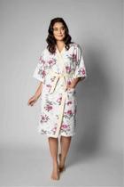 Roupão Felpudo Adulto Quimono Estampado Treliça M com 1 Peça - Lepper