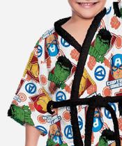 Roupão Felpudo Infantil Quimono Estampado Avengers P