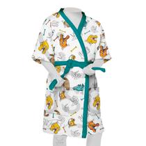 Roupão Felpudo Infantil Quimono Estampado Diverssauro Lepper