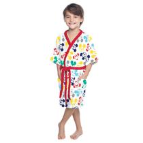 Roupao Felpudo Infantil Quimono Estampado Mickey P