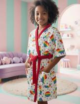 Roupao Felpudo Infantil Quimono P Estampado Pop It Lepper