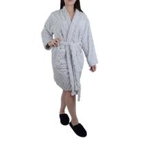 Roupão Feminino Kacyumara Zurick Relevo Cinza Prata - 008073