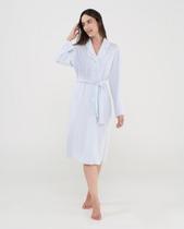 Roupão Feminino Longo Jacquard com Botões Azul Celeste Lohe Azul Celeste Lohe Roupão Feminino Longo Jacquard com Botões Azul Celeste Lohe Azul Celeste Lohe