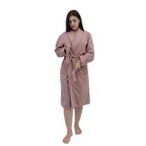 Roupão Feminino Microfibra Poliéster Appel Linha Deluxe Conforto Manga Longa Cor Rosa Tamanho G