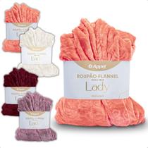 Roupão Flannel Feminino Lady Microfibra Aveludado Manga Longa