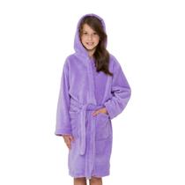 Roupão Fleece Infantil Juvenil Peluciado Inverno Liso Touca