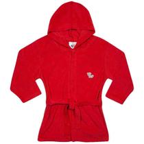 Roupão Infantil Atoalhado com Capuz Vermelho Tip Top