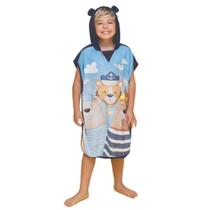 Roupão infantil capuz orelhinhas bichos do mar le bhua