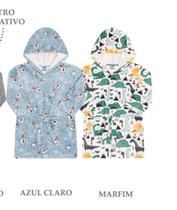 Roupão infantil com capuz masculino e feminino fleece