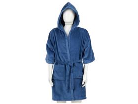 Roupão Infantil Dhler Felpa Velour Com Capuz - Azul Tam P