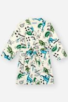 Roupão Infantil Divertto com Estampa de Dinossauros e Espaço