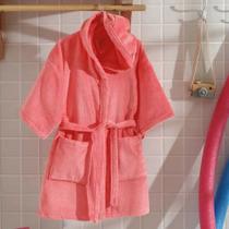 Roupao Infantil Dohler Atoalhado Velour Kids Com Capuz Rosa