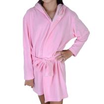 Roupão Infantil Feminino TipTop Atoalhado Capuz ML Rosa